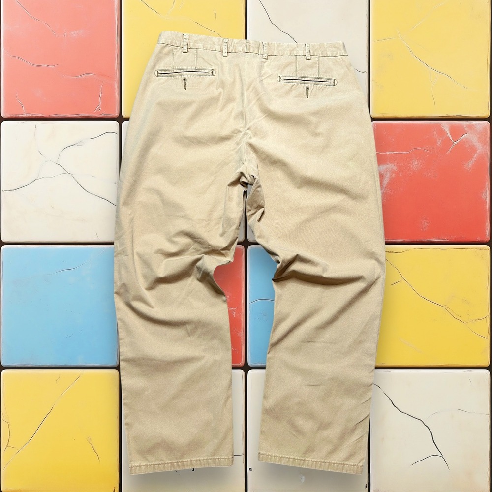 Peter Millar Golf Performance Pants Y2K Men 36 X 27 Beige Khaki Cotton Trousers - Picture 3 of 13